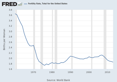 Total United States Fertility Rate Chart
