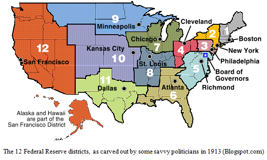 Federal Reserve Districts Map